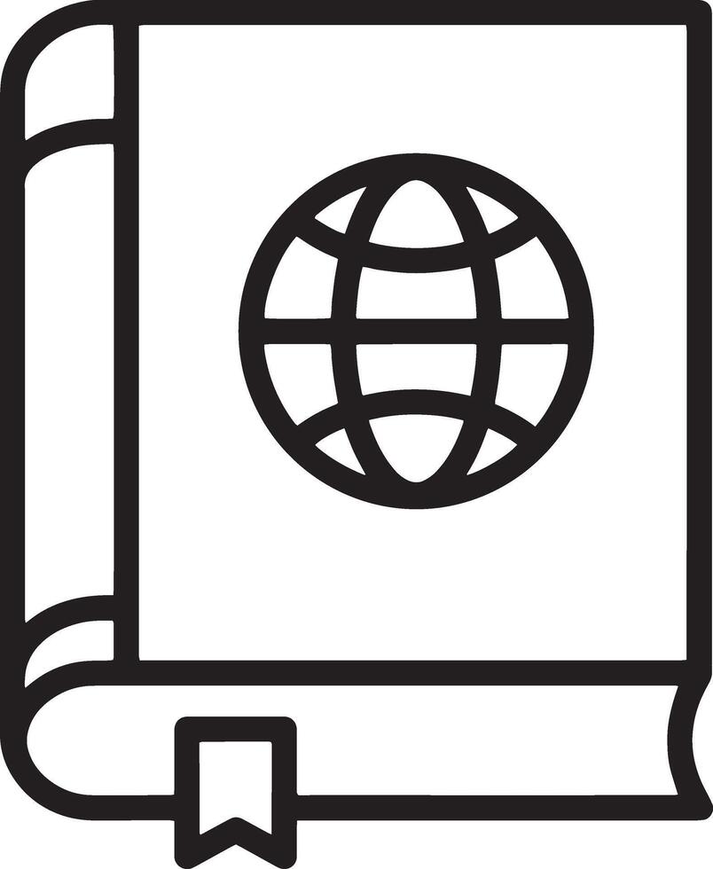 Minimalistic Closed Book Icon with a Web Symbol for Digital Themes vector