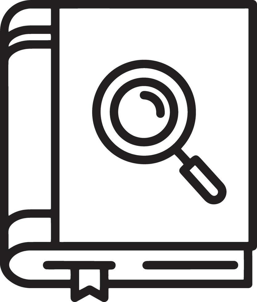 Closed Book with Magnifying Glass, A Minimalistic Icon Idea vector