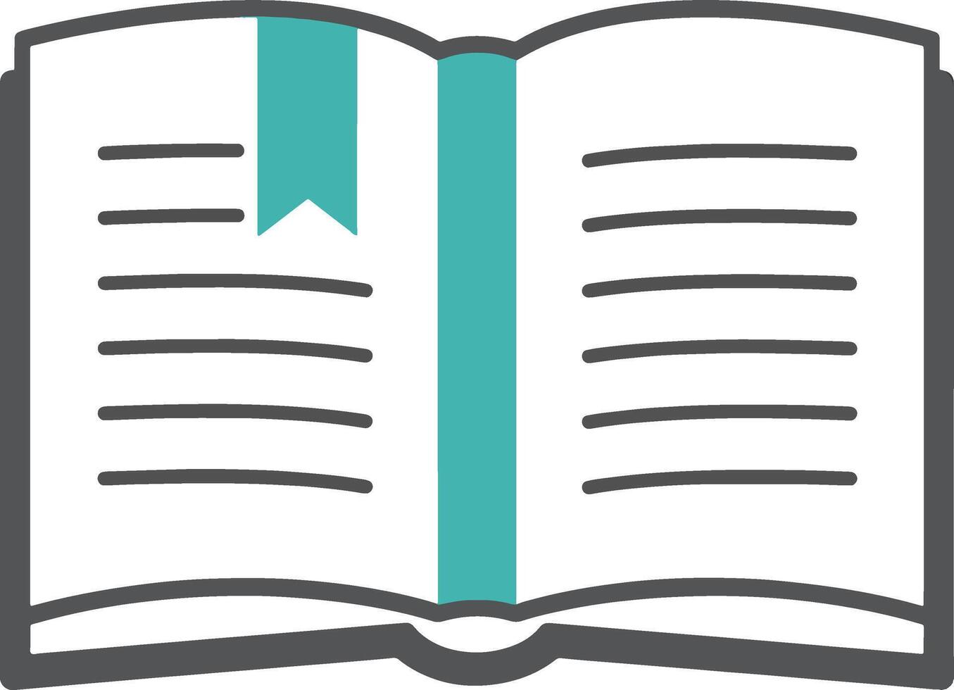 Minimal and Clean Open Book Illustration Icon for Libraries vector