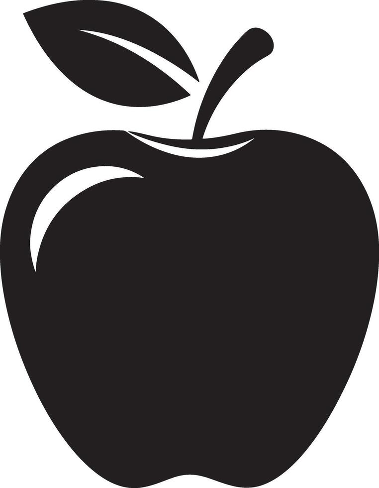 Sophisticated Silhouette Apple Illustration Against White vector