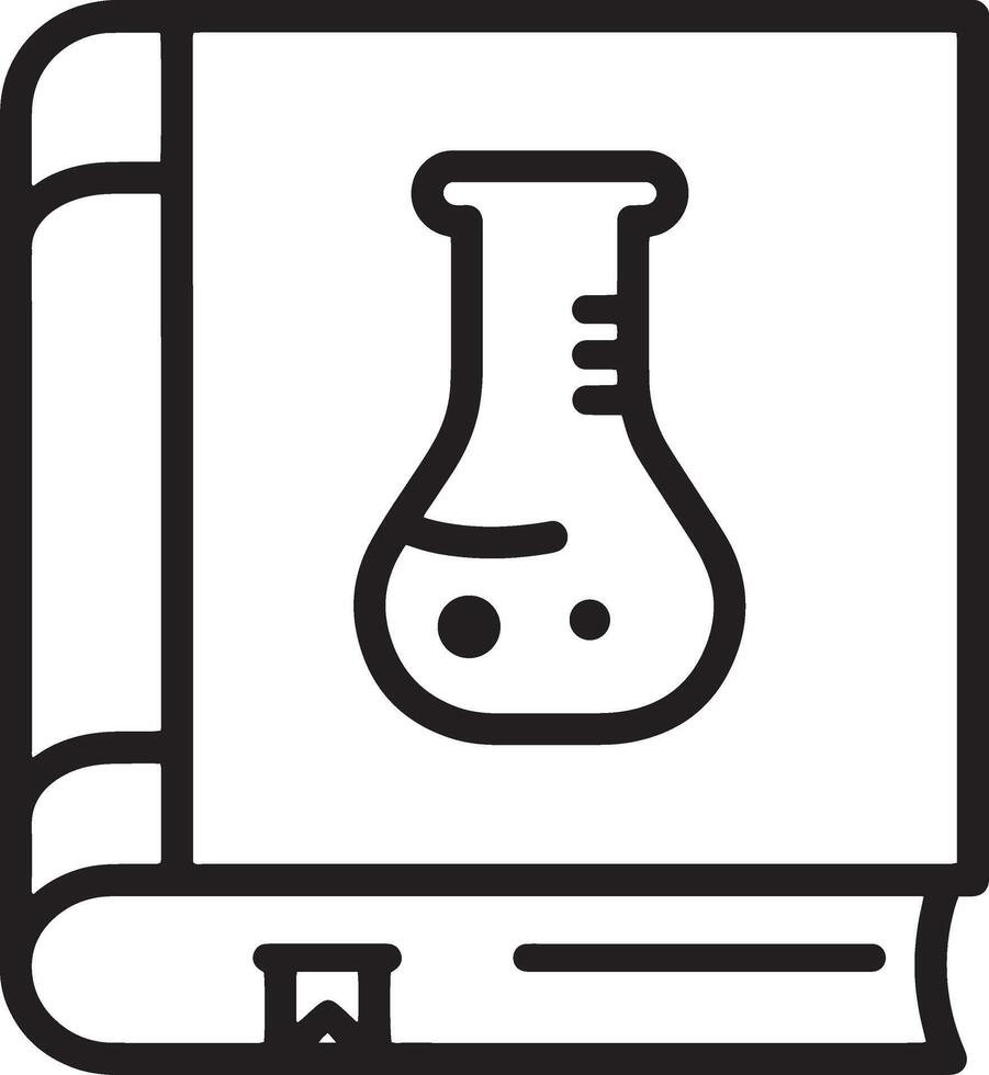 A Minimalistic Book Icon with a Beaker Symbol vector