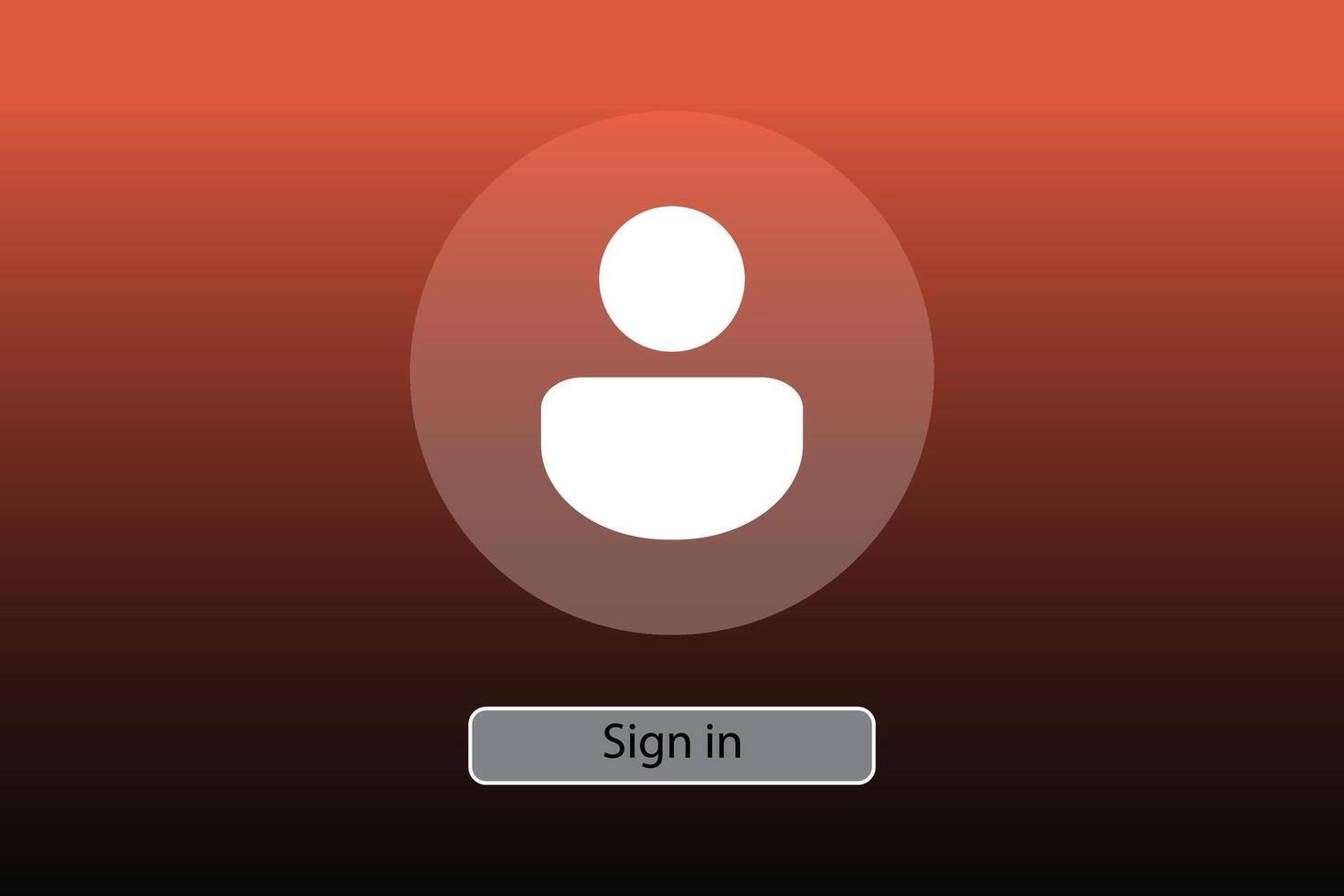 User icon modern sign in screen with user icon. User friendly sign in screen displaying. vector