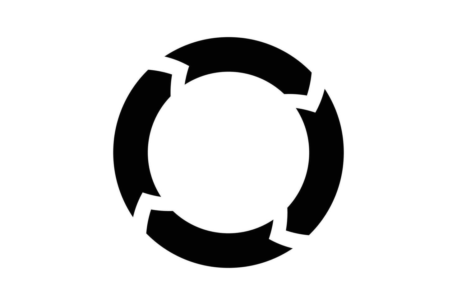 Circular loading icon with segmented arrows. Segmented circle arrow rotation icon. vector