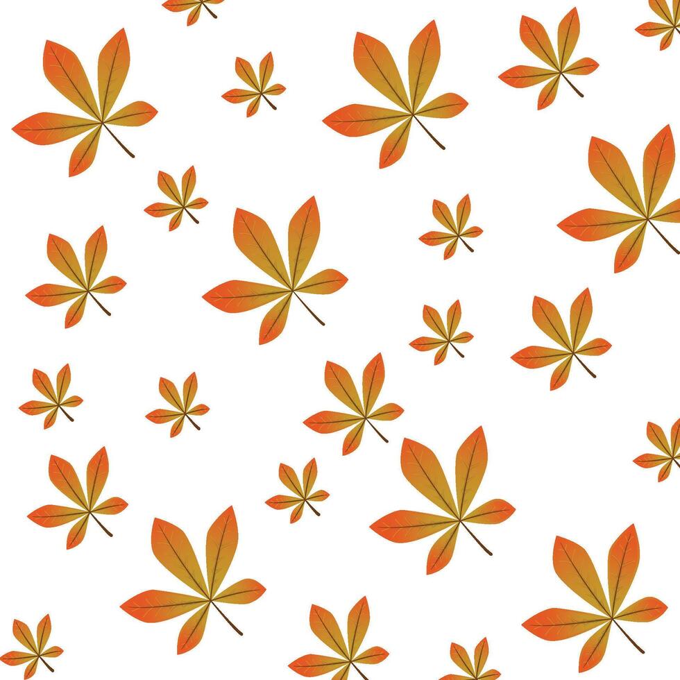 Autumn leaves and flowers background vector