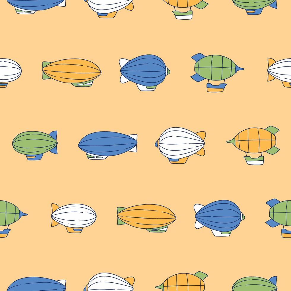 Collection of Blimp Seamless Pattern illustration for Print, Wallpaper, Decoration. vector