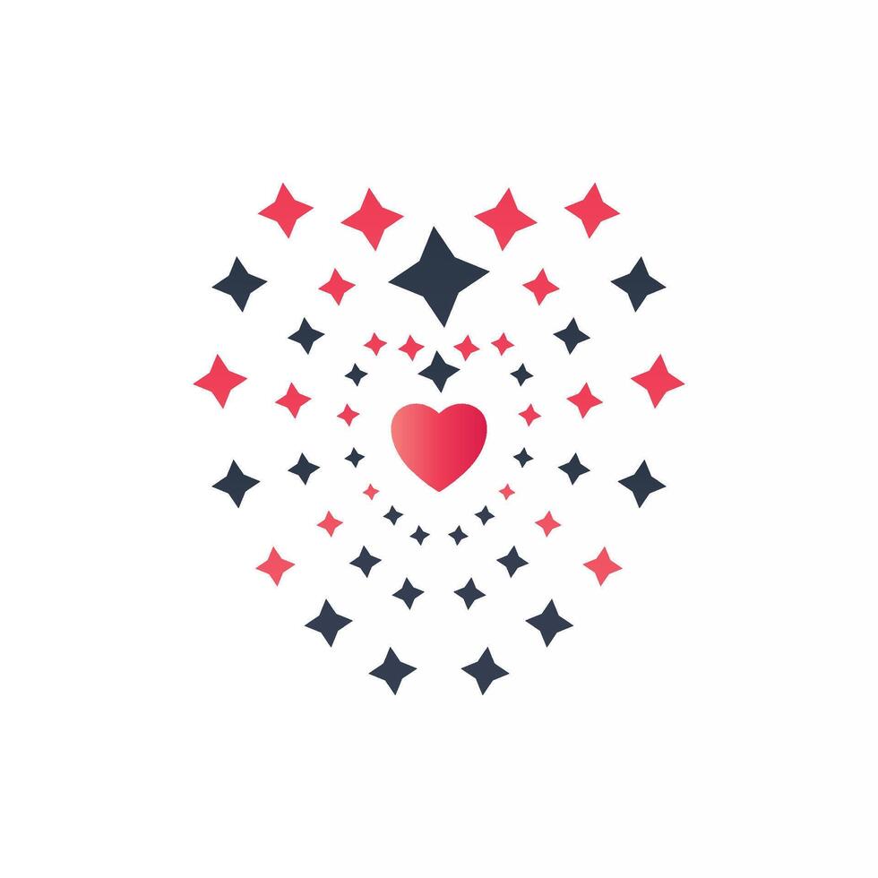 Valentine's Day Special Star shape Love design vector