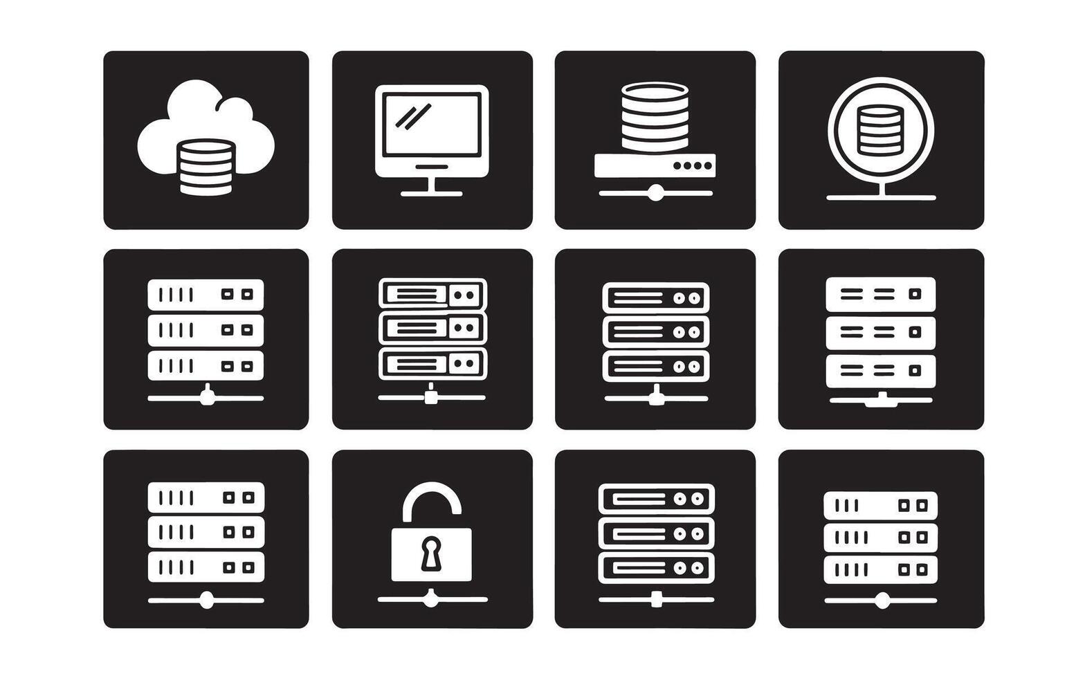 Server and Network Management Icon Pack for Technology vector