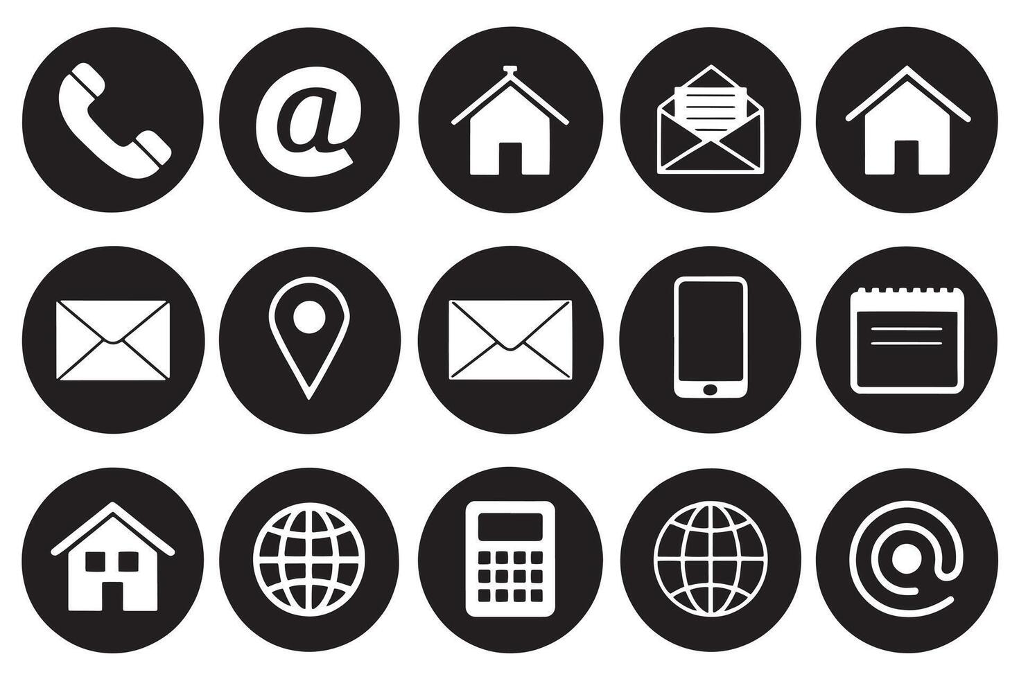 Essential Business Icons for Contact and Location vector