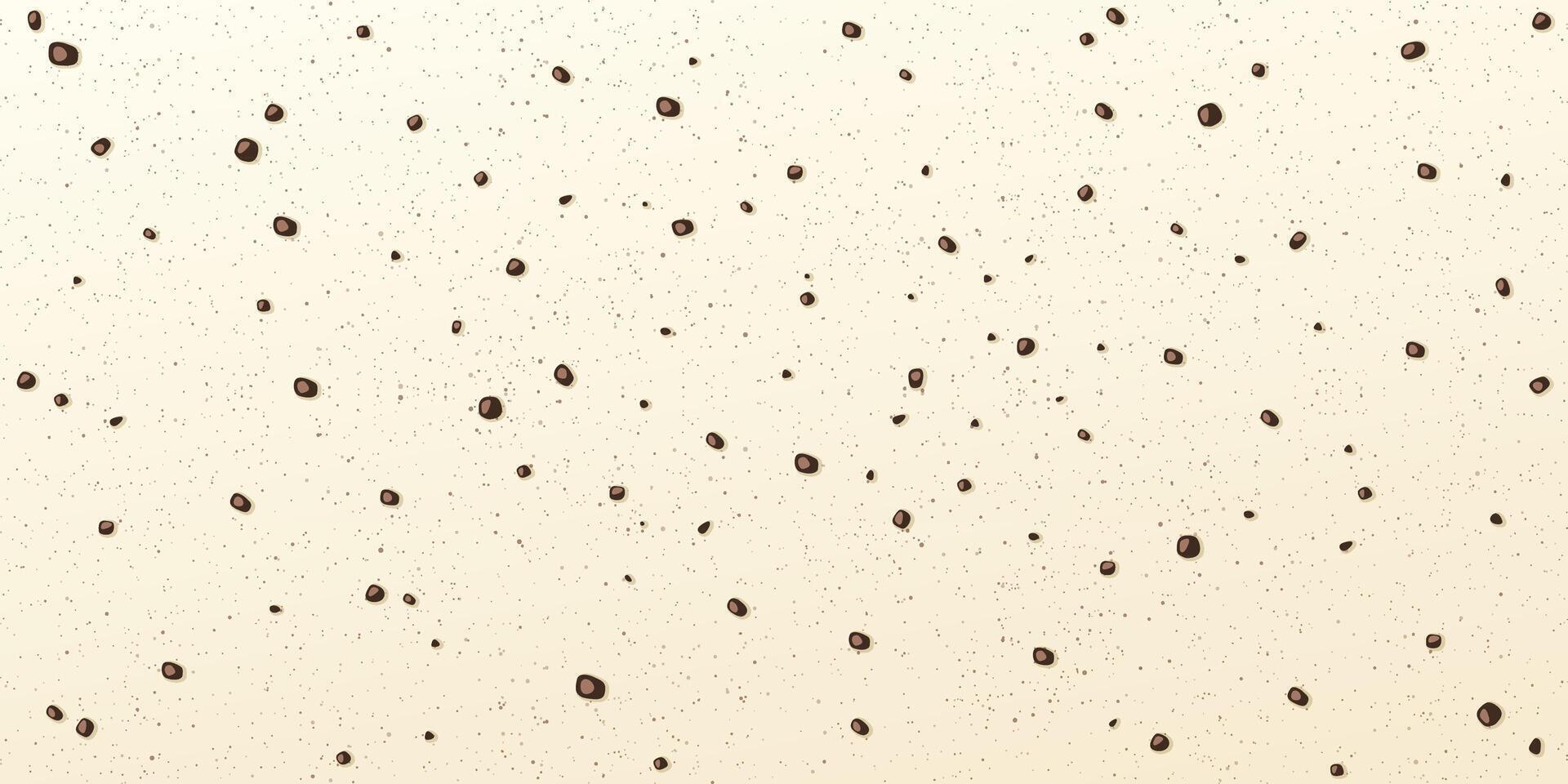 Cookie and cream ice cream texture background graphic illustration. Chocolate chip background. vector