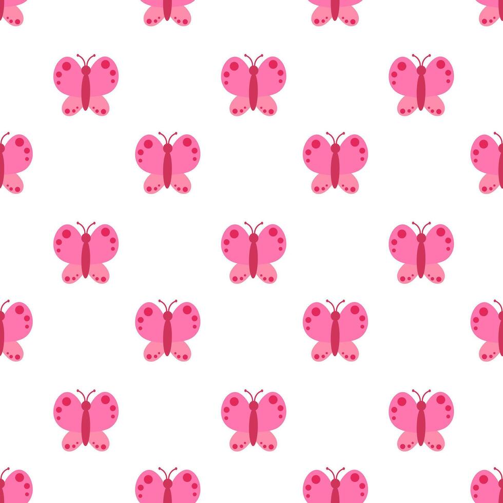 Seamless Pattern. Pink Butterfly with abstract ornament design wings. illustration. vector