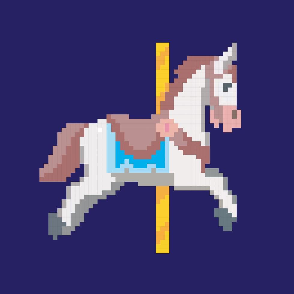 pixel art carousel vector