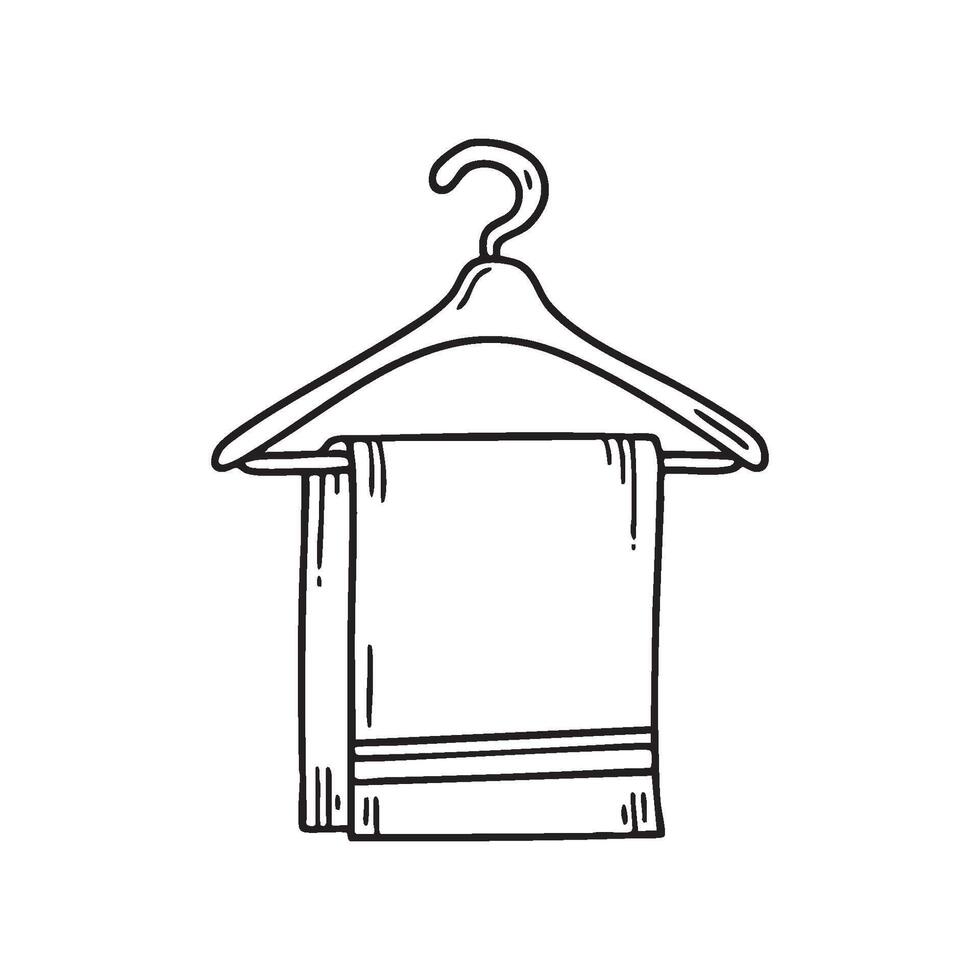 Towel hanging on a hanger vector
