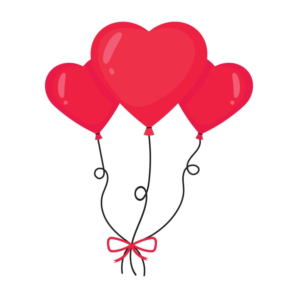 heart shaped balloons valentine's day suitable for valentine's decoration vector