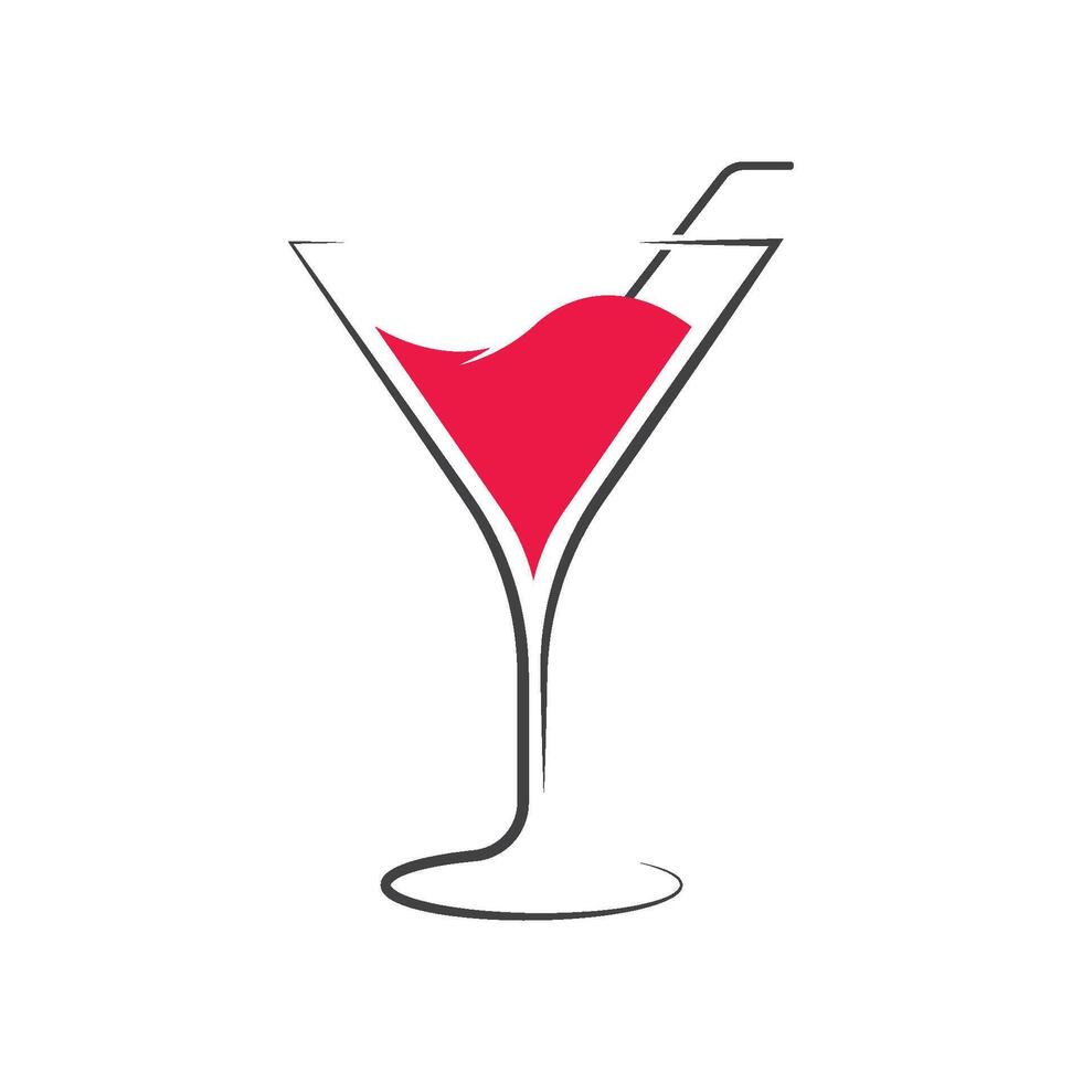 cocktail symbol or icon flat design vector