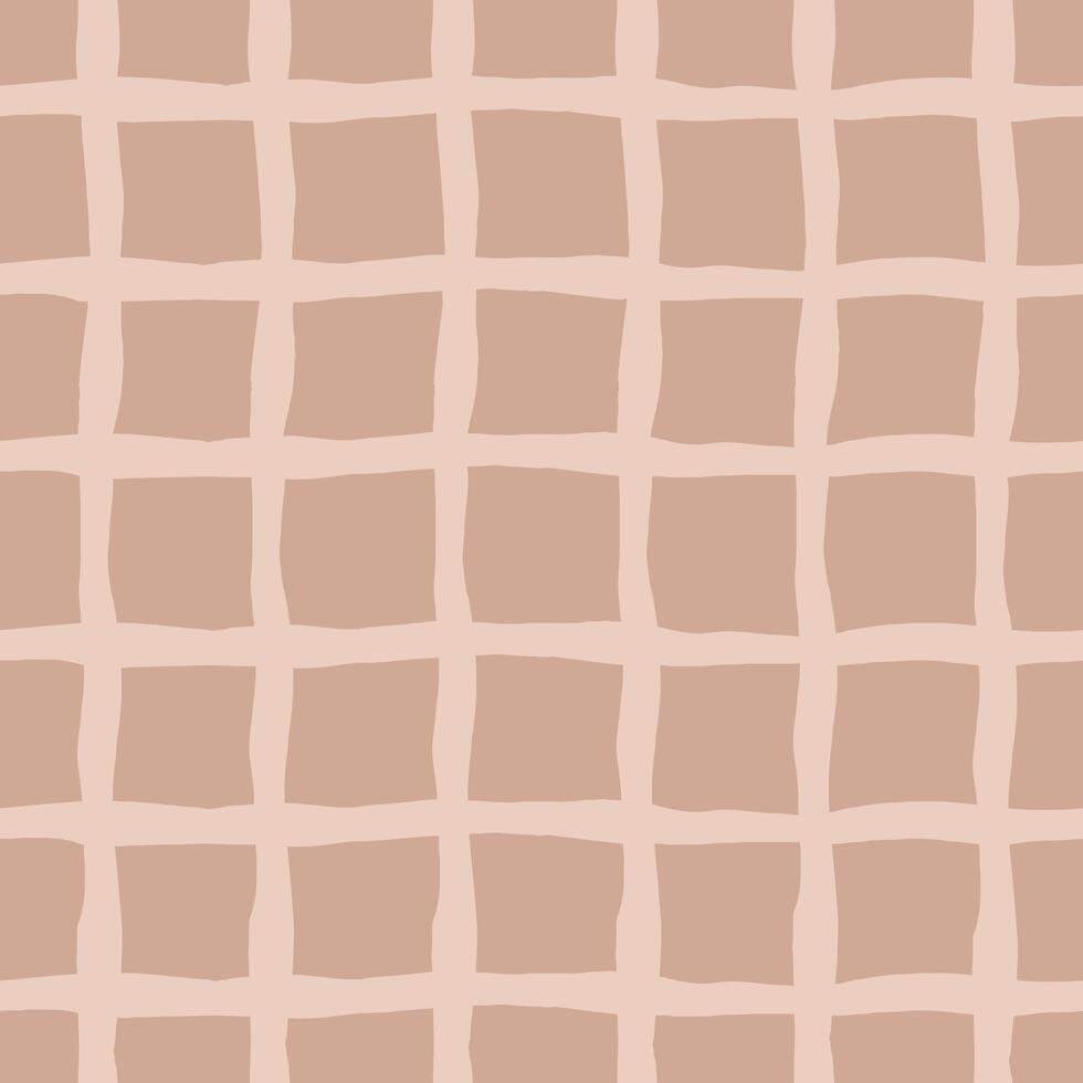 Neutral Beige Checkered Seamless Pattern vector