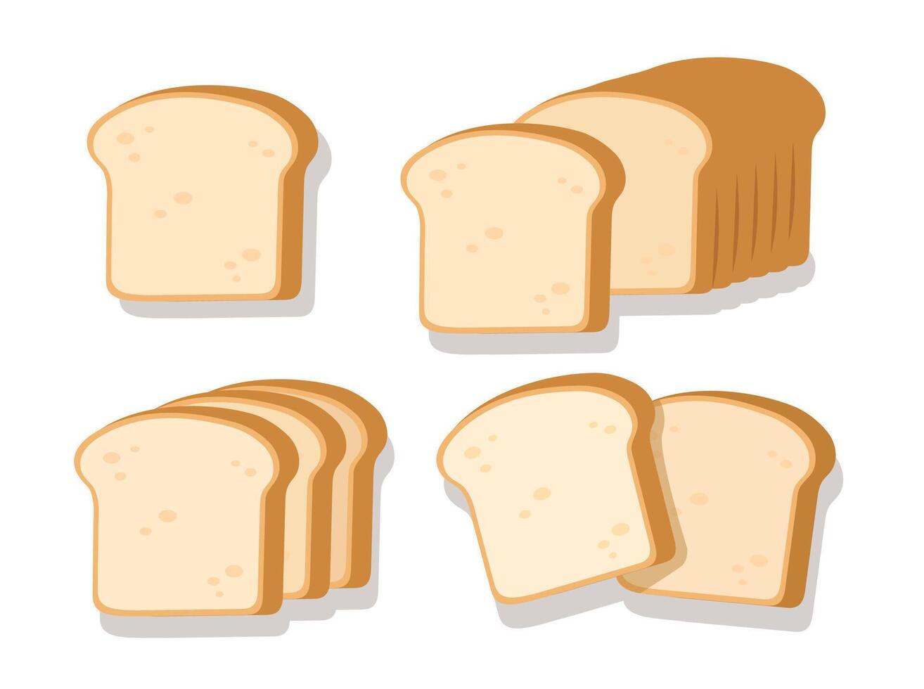 Bread sliced bakery icon set illustration vector