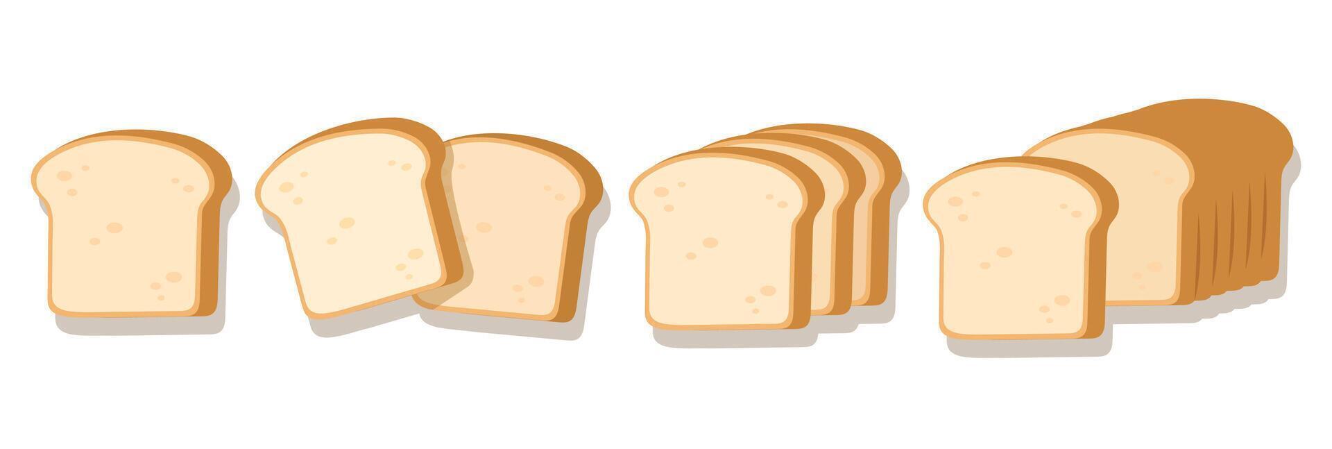 Bread sliced bakery set vector