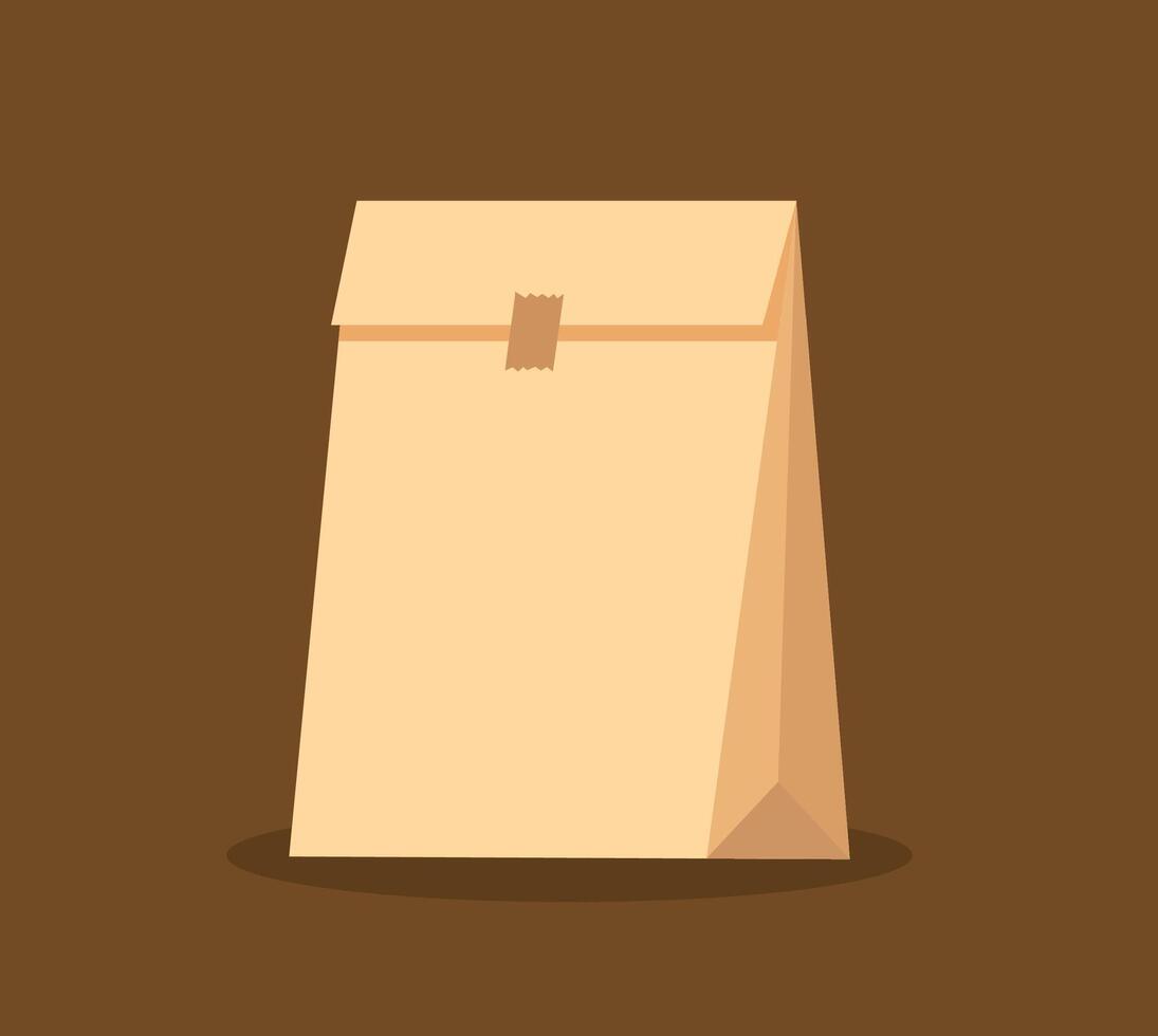 brown paper bag illustration vector