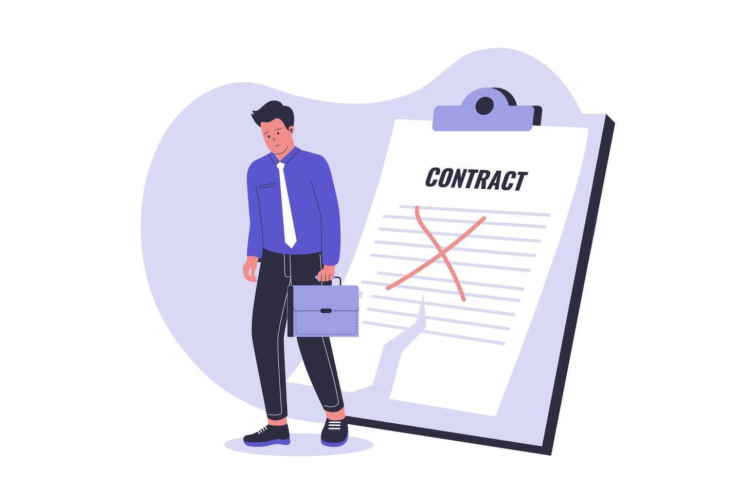 Illustration of contract cancellation vector