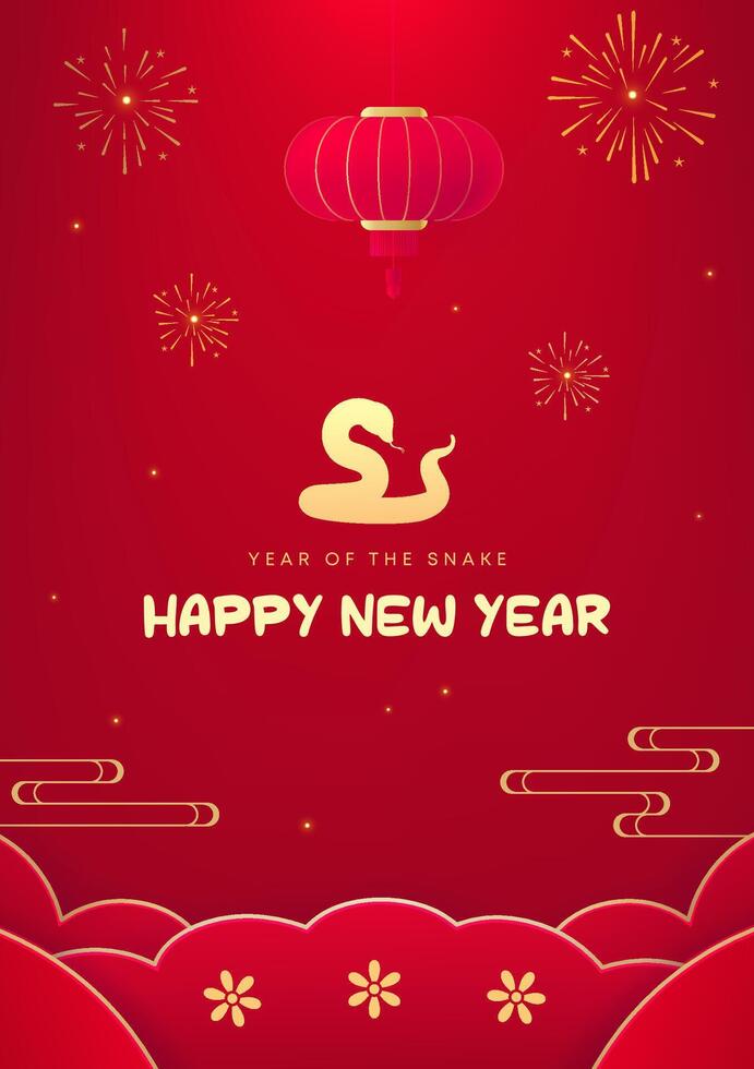 Spring Festival poster design to celebrate the Spring Festival red background vector