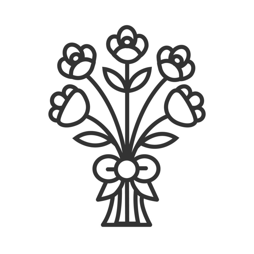 Flower bouquet icon floral arrangement Illustration. vector