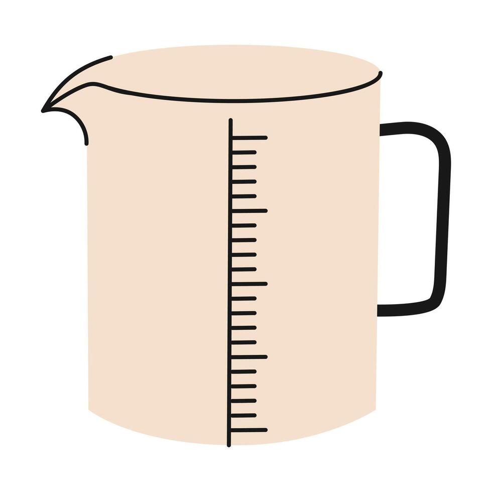 Hand drawn measuring cup. illustration vector