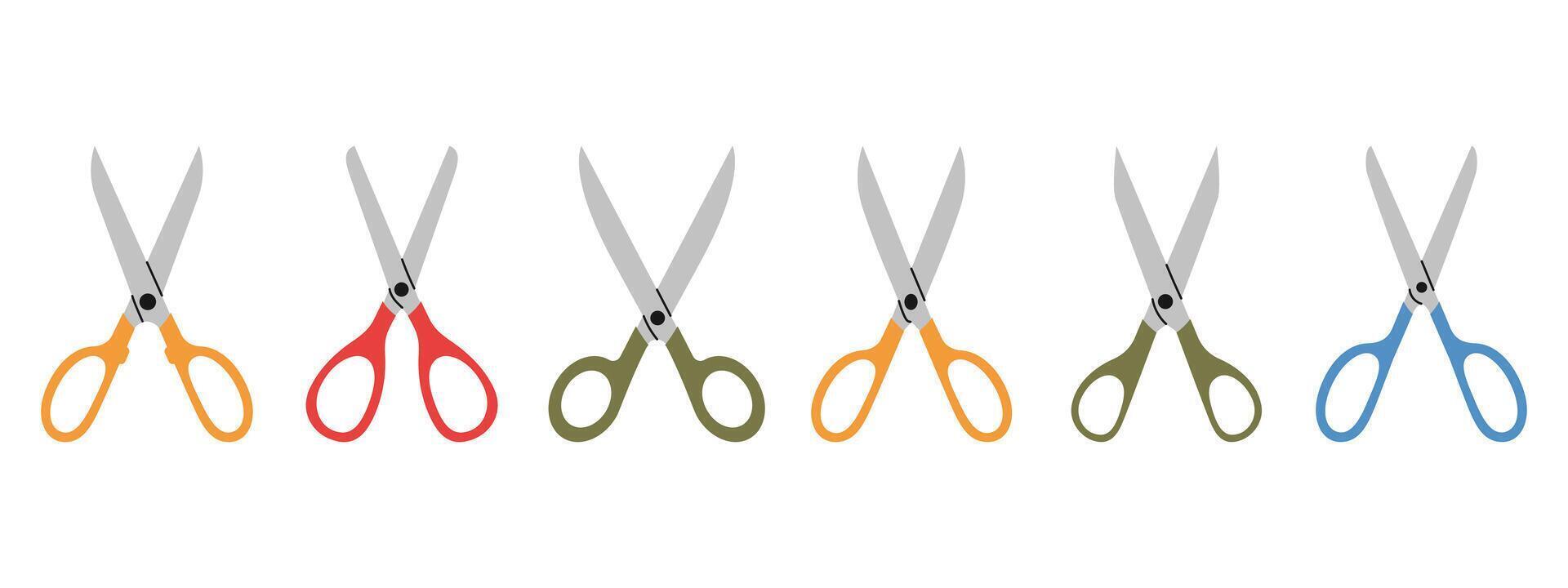 Set of scissors. Hand drawn illustration vector