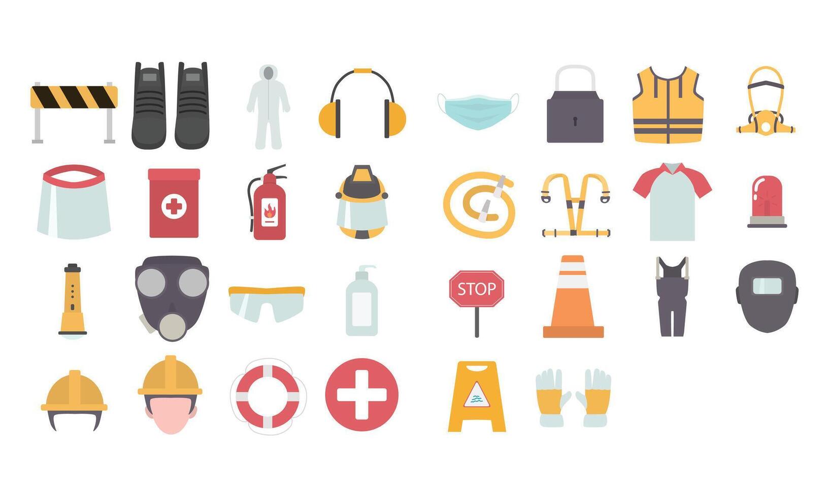 firefighting equipment collection vector