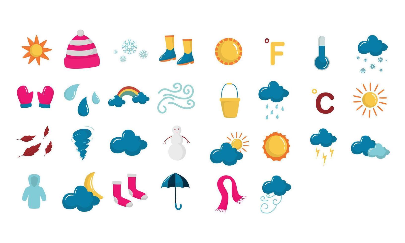 season icon collection vector