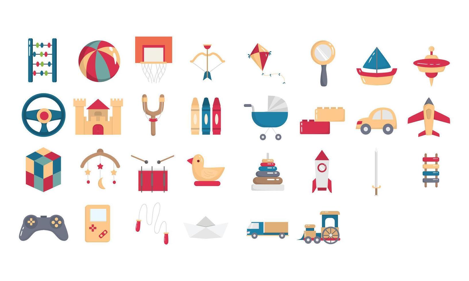 toys kids collection vector