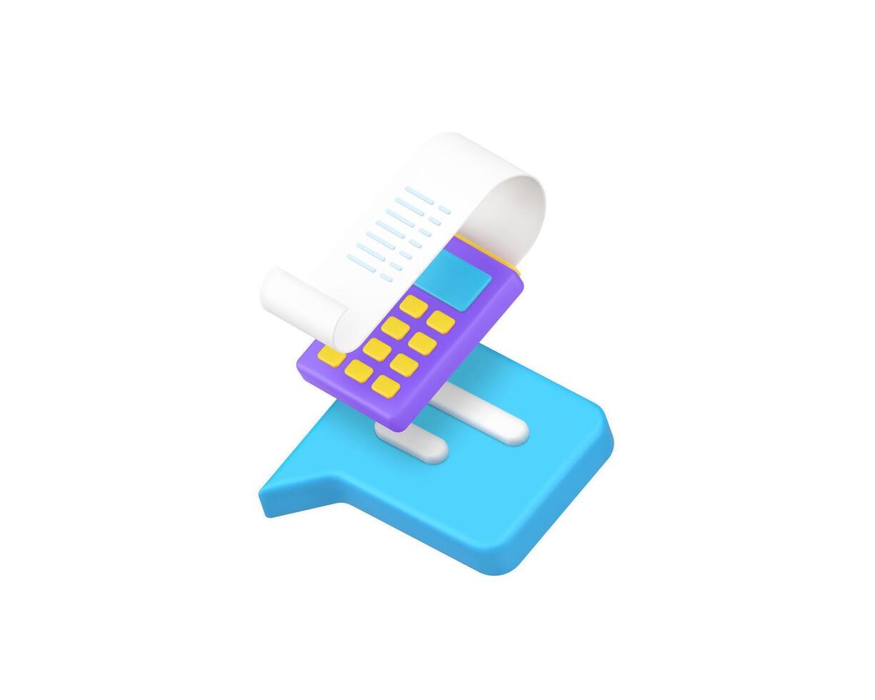 Success payment message banking application 3d icon realistic illustration vector