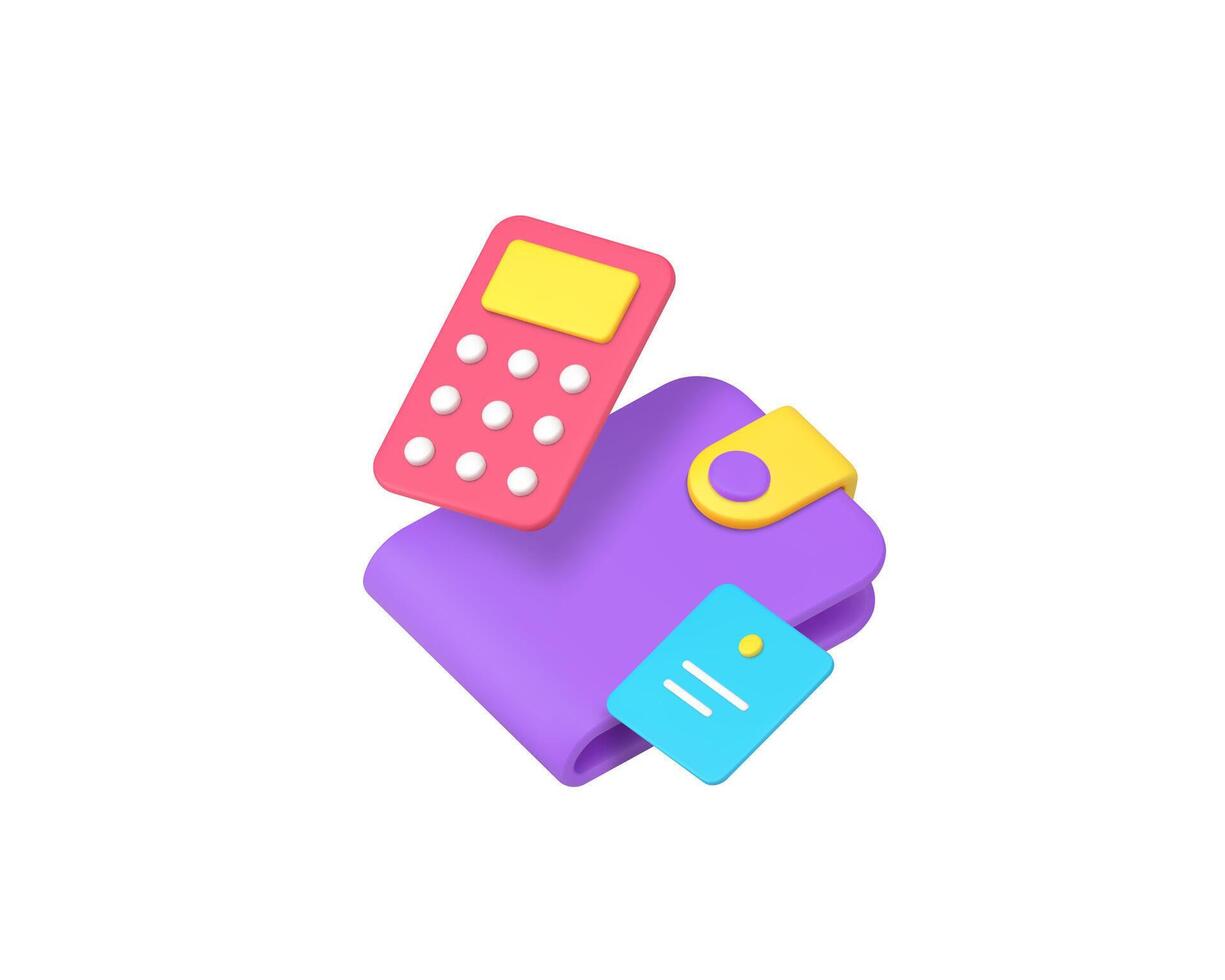 Financial budget calculating money wealth analyzing 3d icon realistic illustration vector