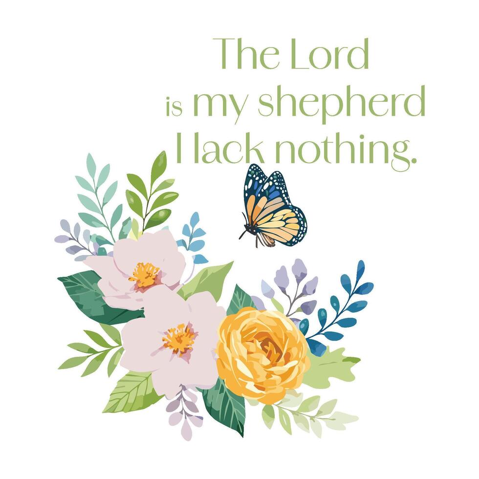 The Lord is my shepherd I lack nothing vector