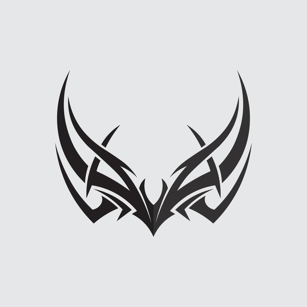 black tribal logo design icon and sign vector