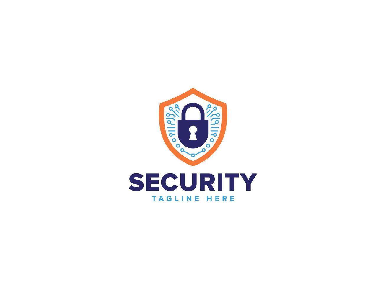 Innovative Circuit Security Logos, Technological Protection Symbols vector