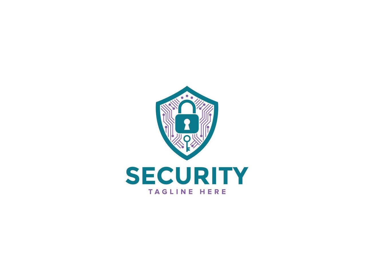 Elegant Circuit Security Logo Collection, Securing Digital Networks vector