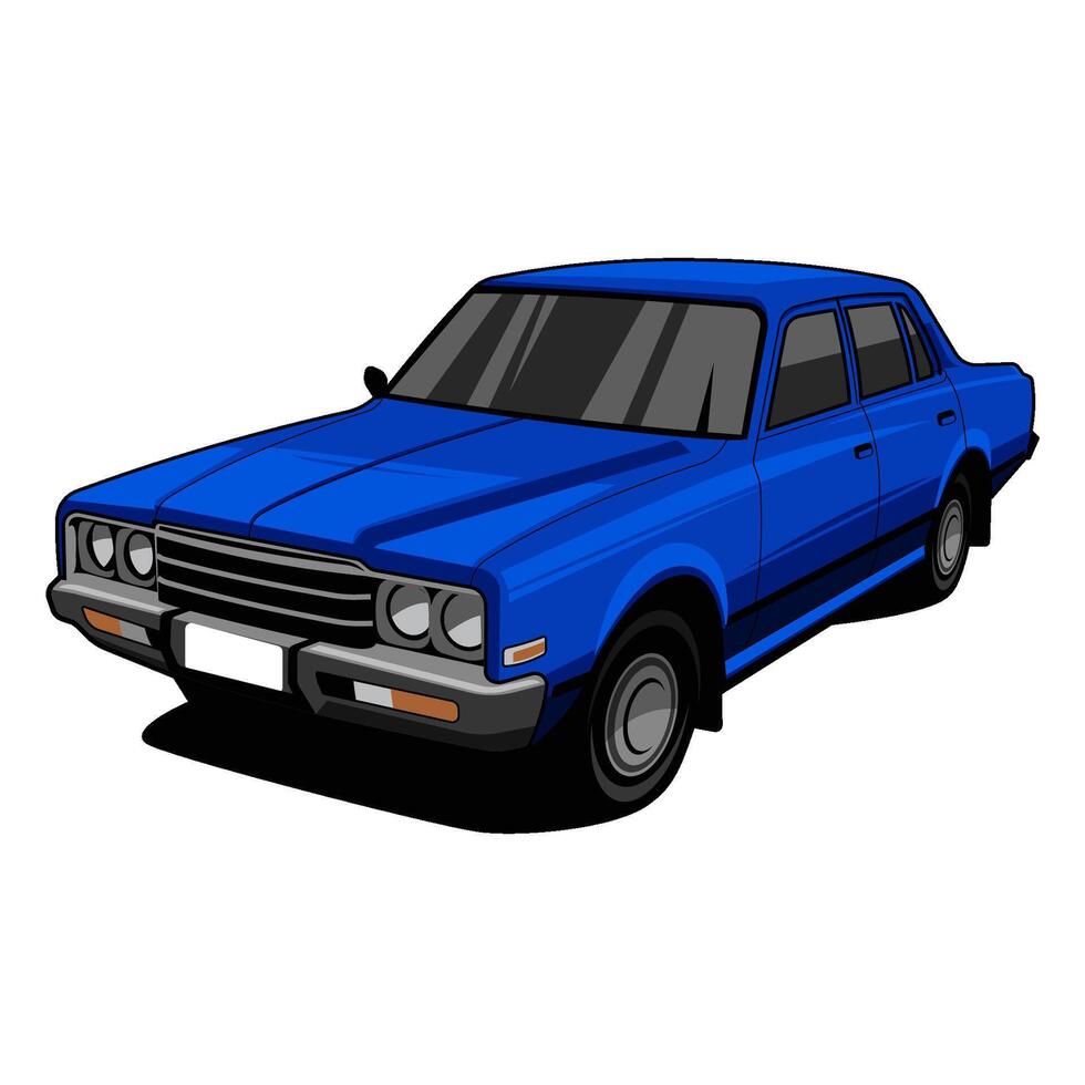 Illstration of vintage retro classic car 70s vector