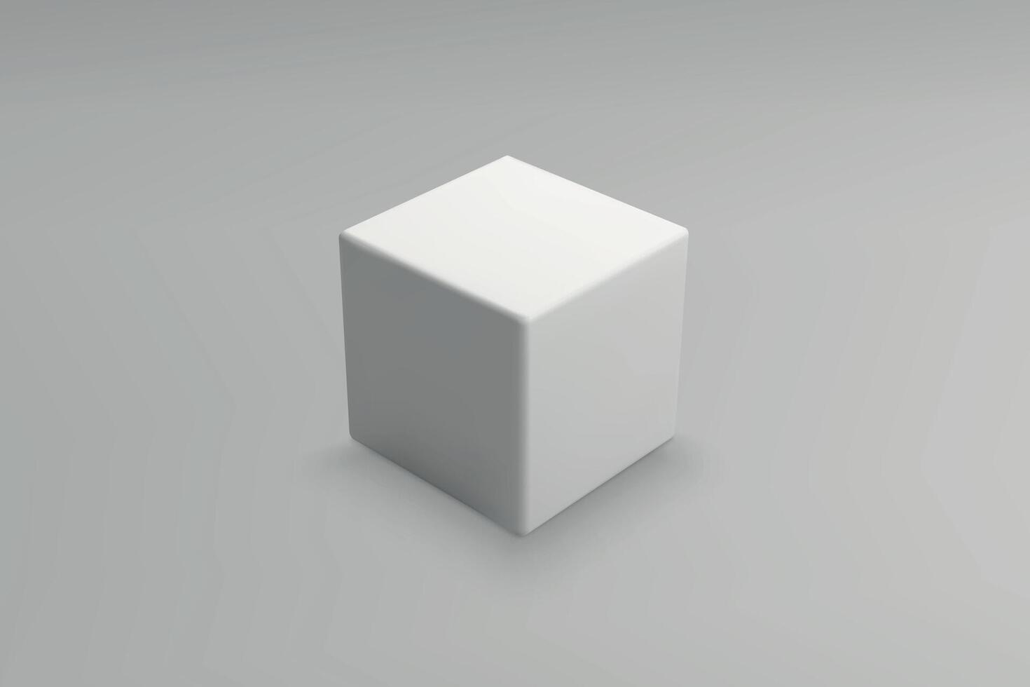 3d white cube vector