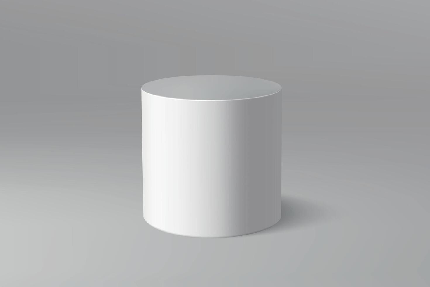 White cylinder on a gray background vector