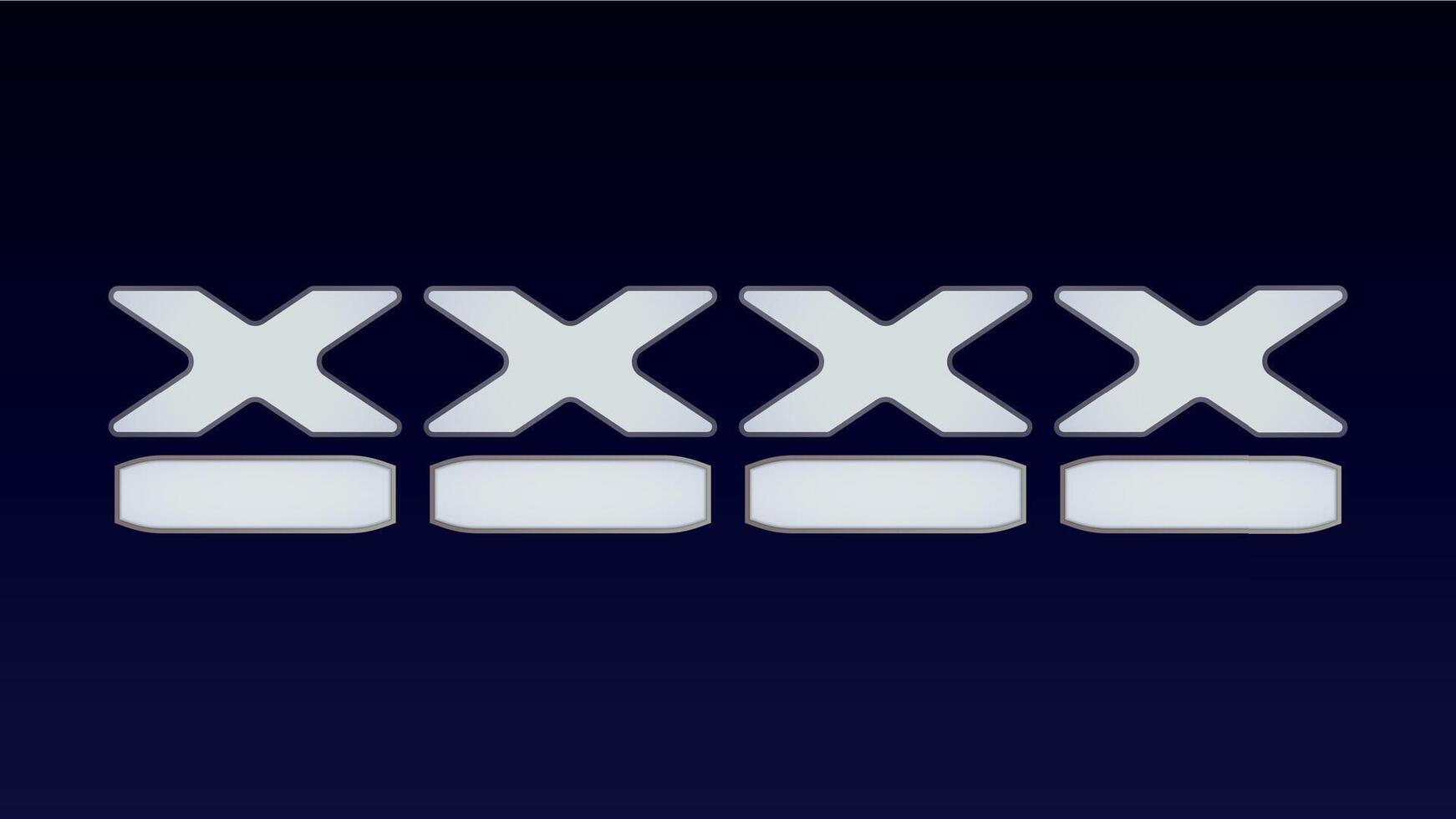 Game Show Strike Indicator with Glow Effect vector