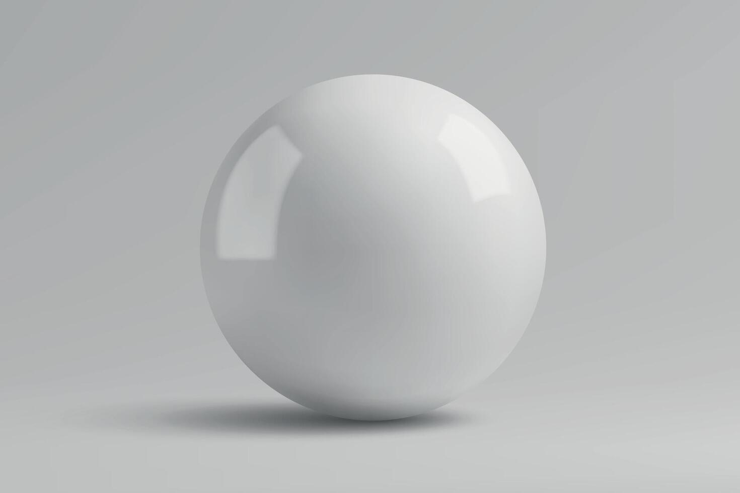 3d White sphere on a gray gradient background vector