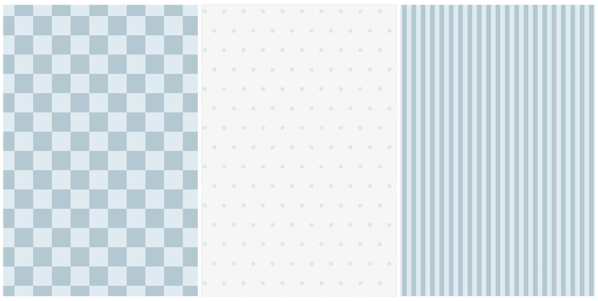 A set of cute simple patterns for a boy in blue colors vector