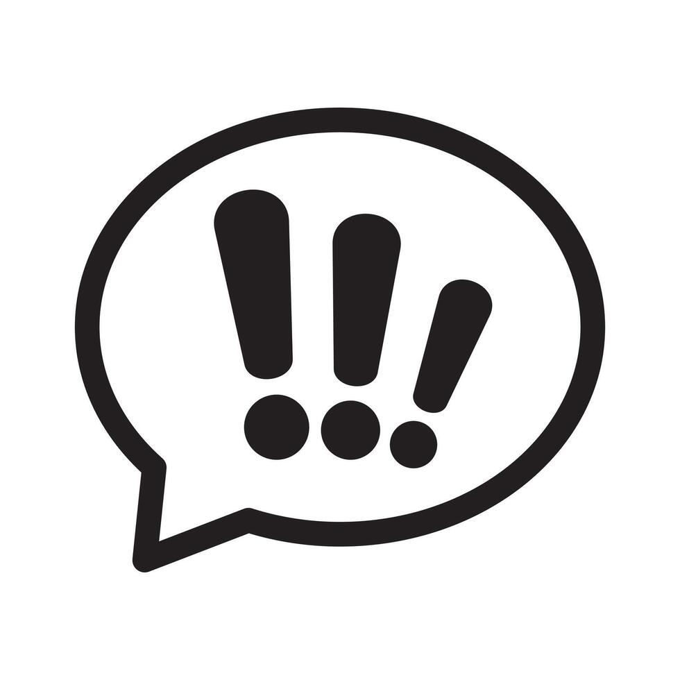 Speech bubble with exclamation mark icon. Exclamation sign, important mark icon, warning speech bubble. vector