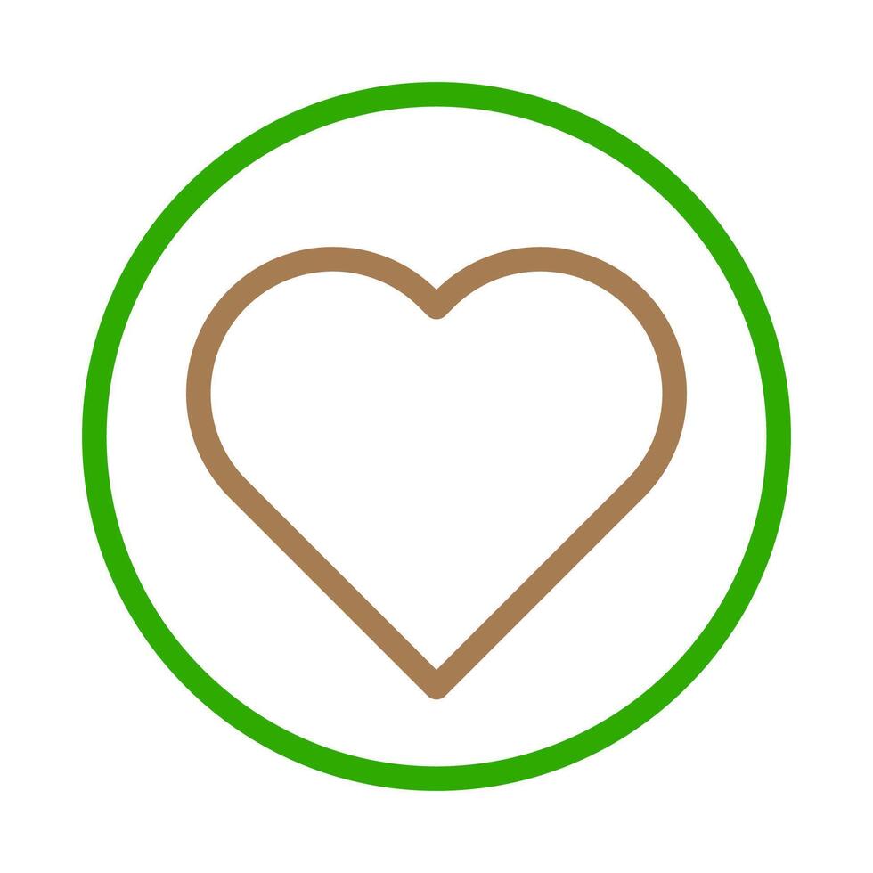 Heart shape icon in green circle. Concept of love, health, and care. vector