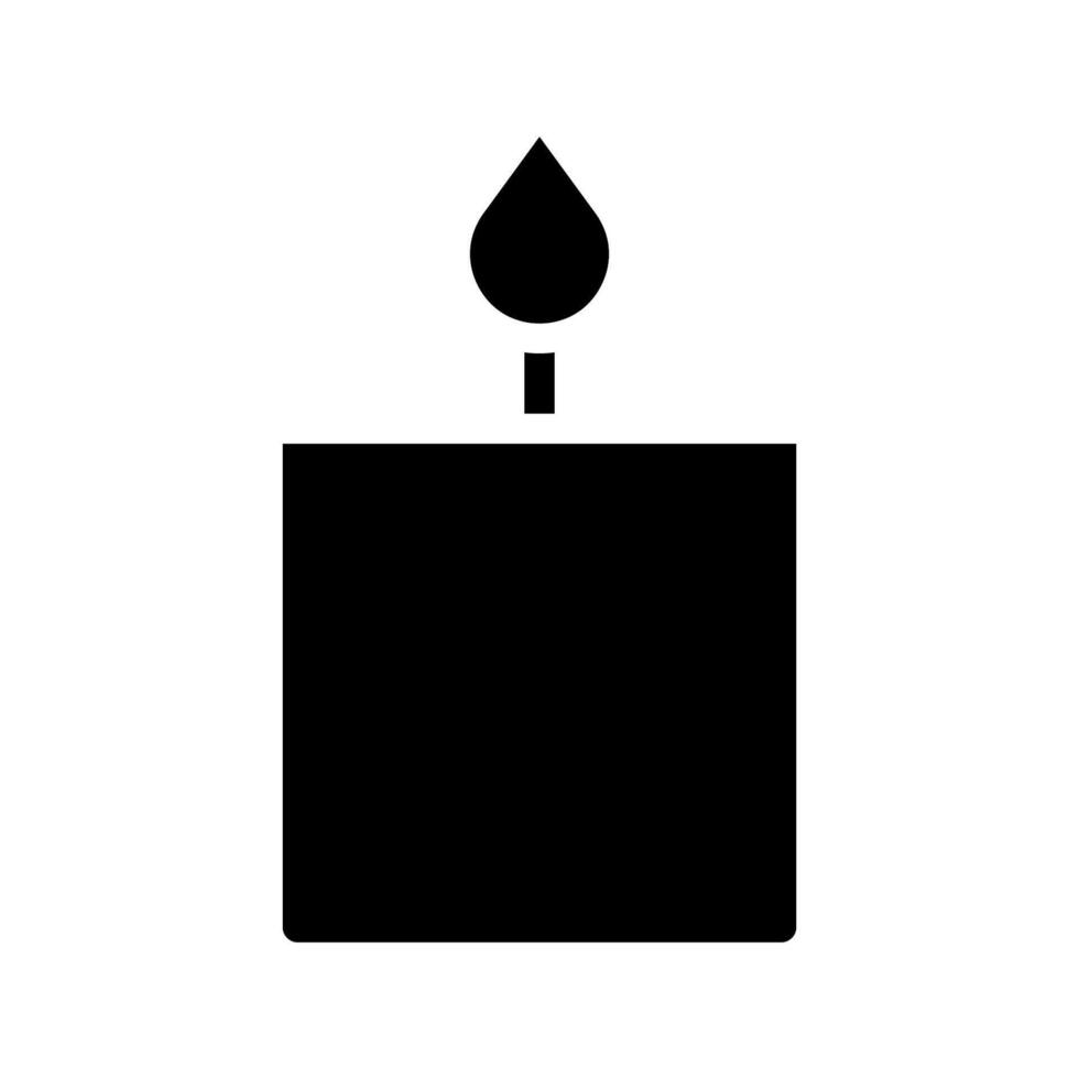 Black candle icon silhouette. Concept of memory, mourning, and hope. vector