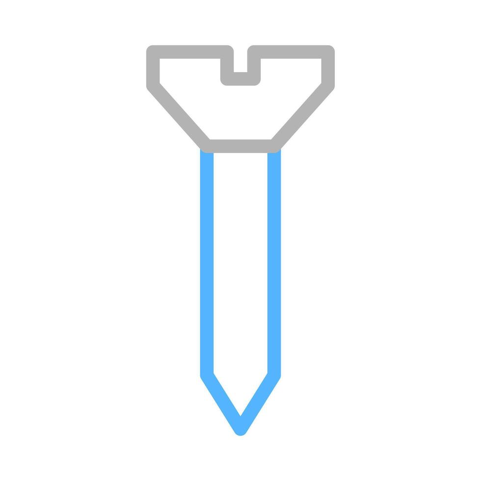 Flathead screw outline icon. Concept of repair, construction, and maintenance. vector