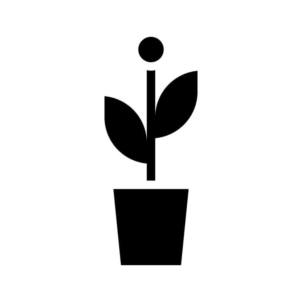 Plant in pot icon. Concept of growth, development, and ecology. vector