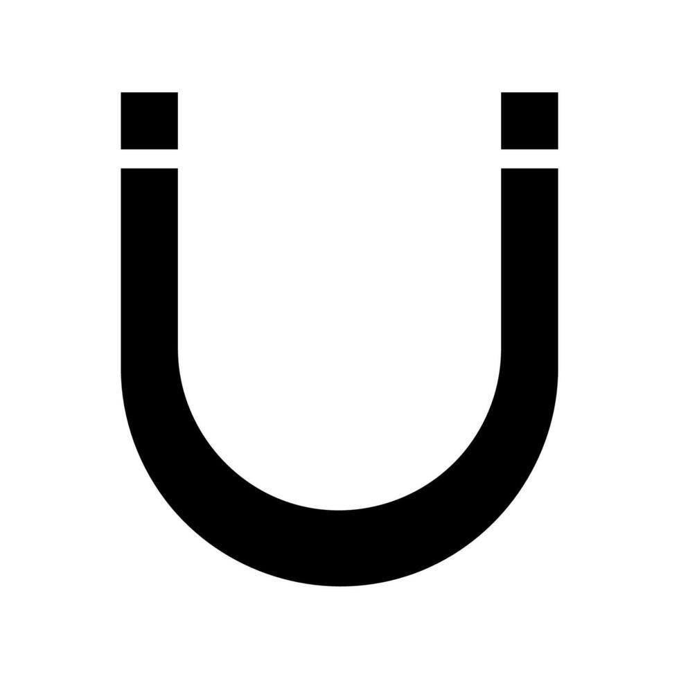 Horseshoe magnet icon. Concept of attraction, force, and polarity. vector