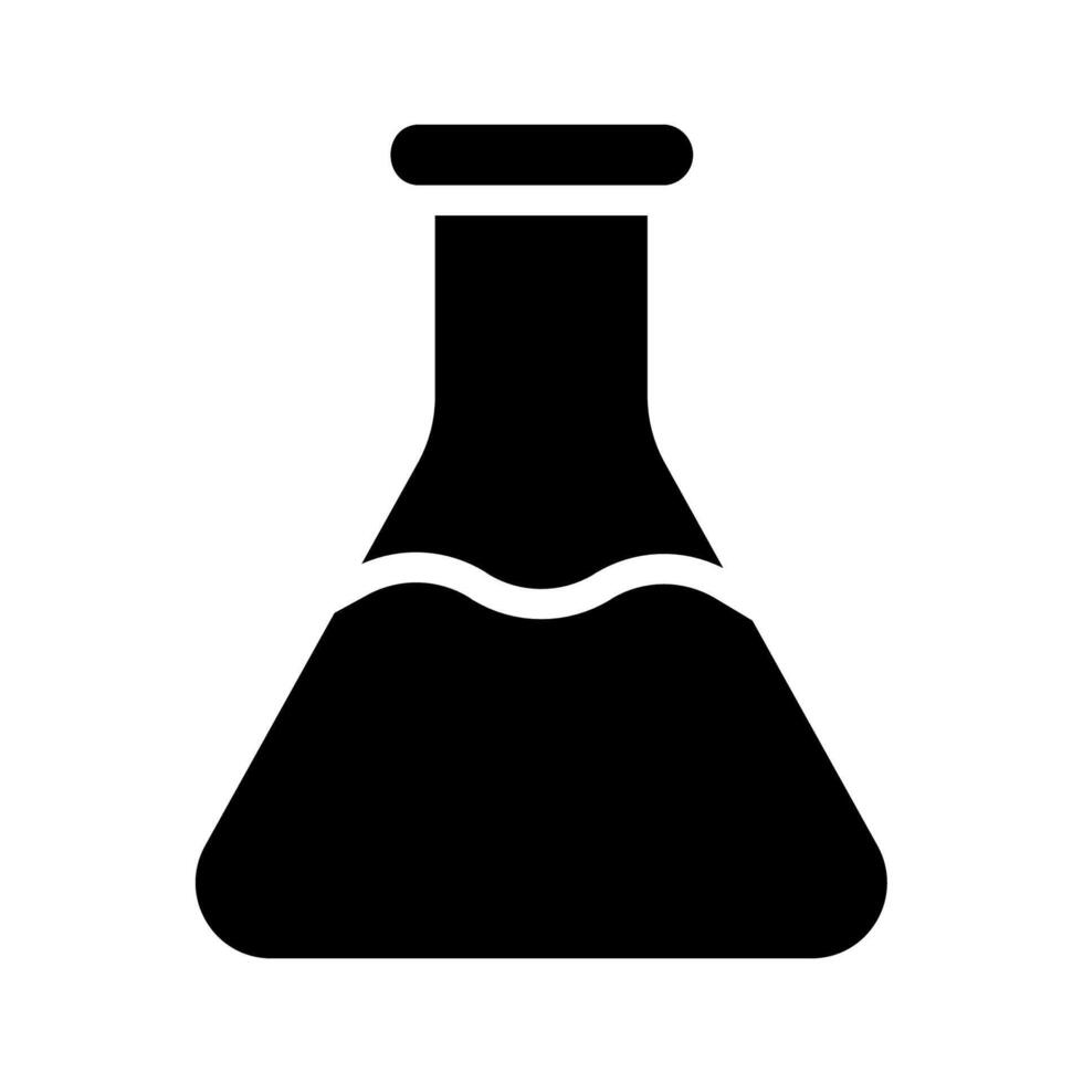 Erlenmeyer flask icon. Concept of chemistry, science, and experimentation. vector