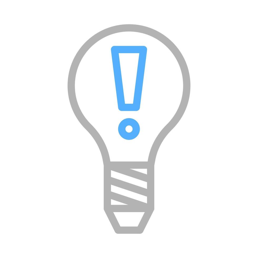 Lightbulb with exclamation mark icon. Concept of idea, solution, and innovation. vector